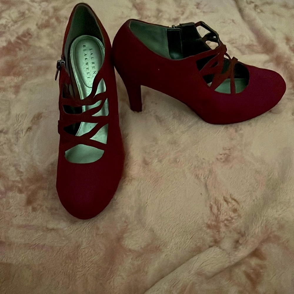 Maroon heels. Size 10